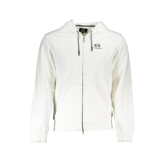 La Martina White Cotton Sweatshirt