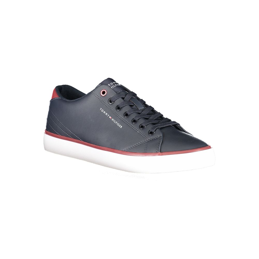 Tommy Hilfiger Blue Polyester Sneaker with contrast details and logo