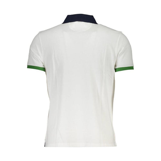 La Martina White Cotton Men Polo Shirt LA-36966-M