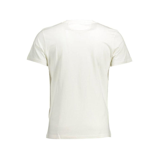La Martina Elegant White Cotton Crew Neck Tee LA-26353-M