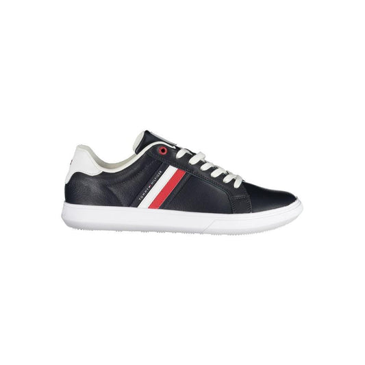Tommy Hilfiger Sleek Blue Lace-Up Sneakers with Contrast Details TO-27121-EU40/US7
