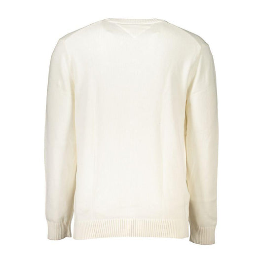 Tommy Hilfiger Chic White Crew Neck Cotton Sweater TO-27358-M