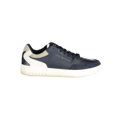Tommy Hilfiger Blue Polyethylene Men Sneaker showcasing street style and comfort in navy with bold branding.