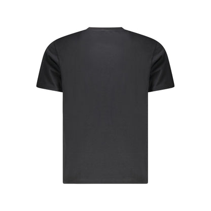Back view of North Sails Black Cotton Men T-Shirt showcasing sleek design and soft material.