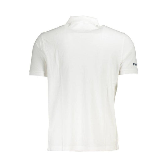 La Martina White Cotton Men Polo Shirt LA-37710-M