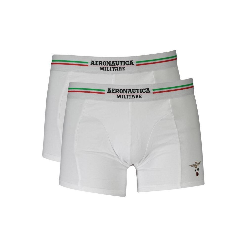 Aeronautica Militare White Cotton Men Boxer AE-37960-M