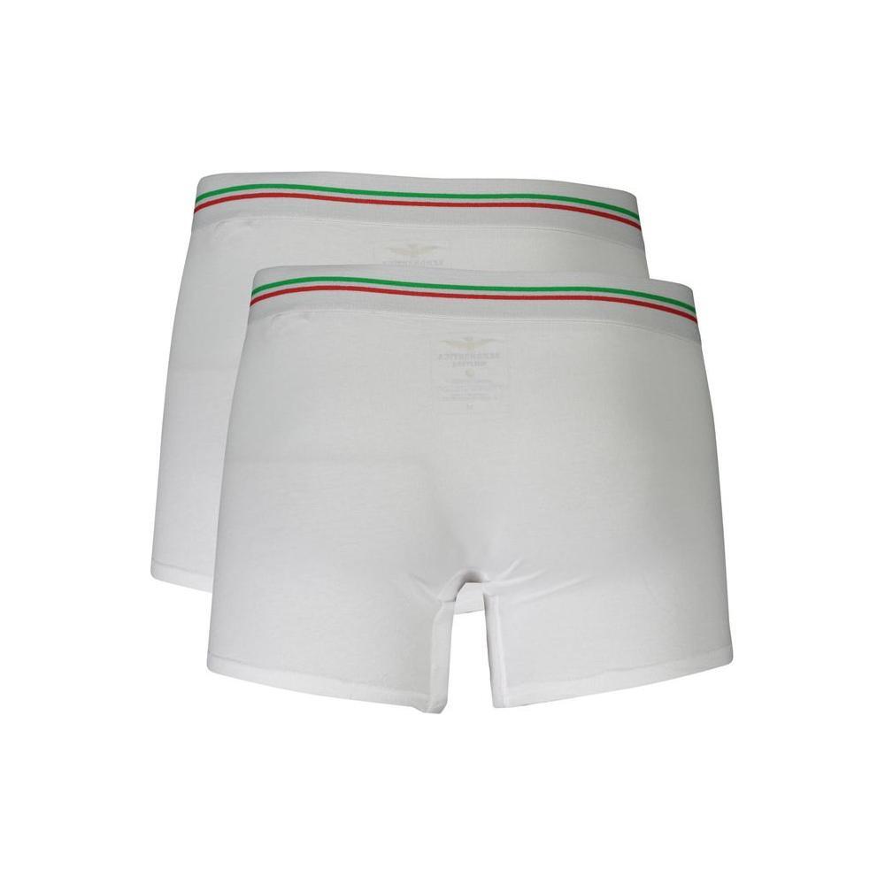 Aeronautica Militare White Cotton Men Boxer AE-37960-M