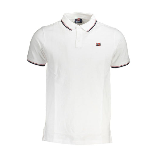 Norway 1963 White Cotton Men Polo Shirt with short sleeves and distinctive logo, perfect for casual and upscale events.