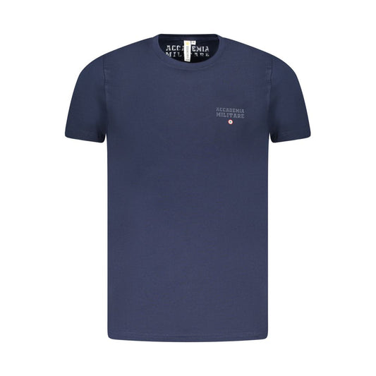 Accademia Militare Blue Cotton T-Shirt, short sleeve, crew neck, small academy print logo
