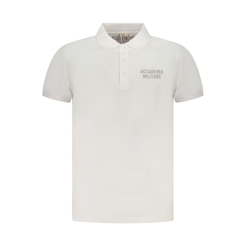 Accademia Militare White Cotton Polo Shirt AC-36555-S