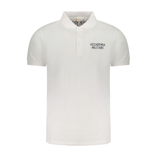 Accademia Militare White Cotton Polo Shirt AC-36558-S