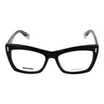 Missoni Black Women Glasses Frame in acetate, full-rim butterfly style with demo plastic lenses, includes branded case.
