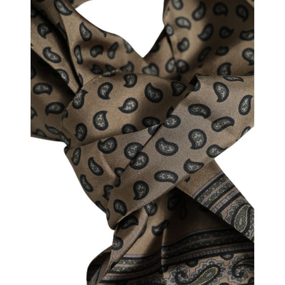 Dolce & Gabbana Brown Printed Neck Warmer Men Foulard Scarf