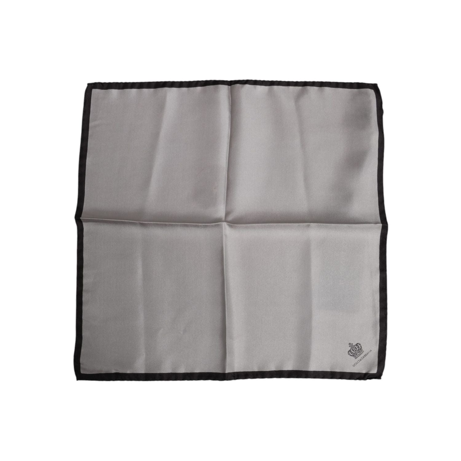 Dolce & Gabbana Gray DG Crown Silk Square Men Foulard Scarf