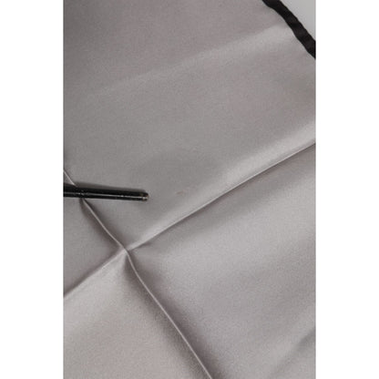 Dolce & Gabbana Gray DG Crown Silk Square Men Foulard Scarf