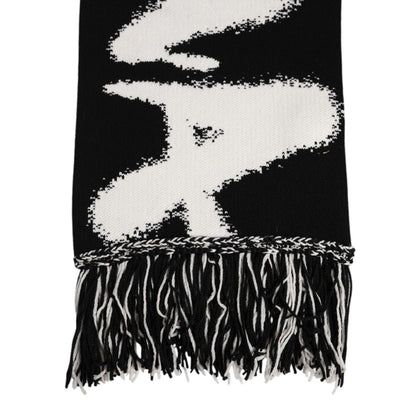 Dolce & Gabbana Black Logo Neck Warmer Wrap Men Shawl Scarf