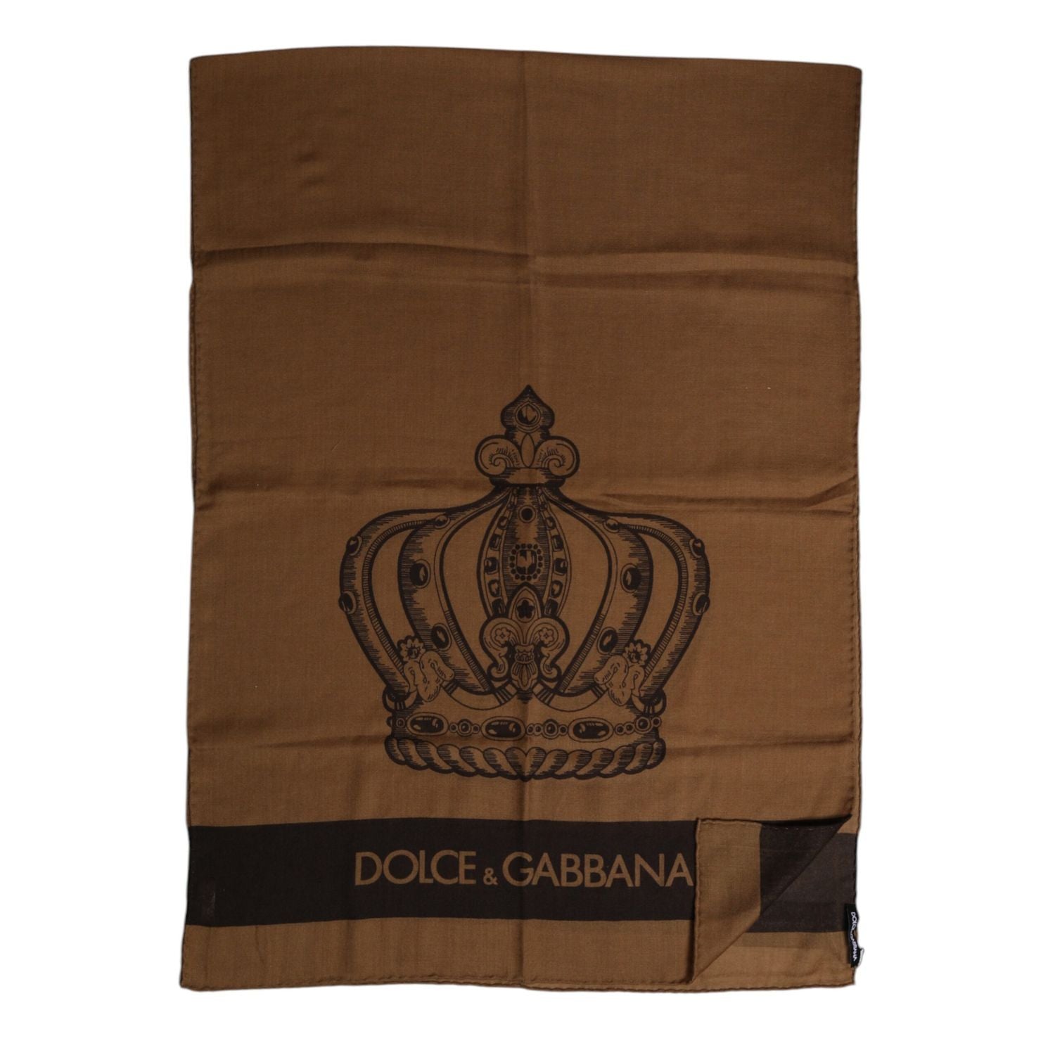 Dolce & Gabbana Brown DG Crown Neck Warmer Men Foulard Scarf