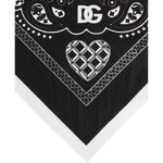 Dolce & Gabbana Black White Bandana Square Men Foulard Scarf MS7470