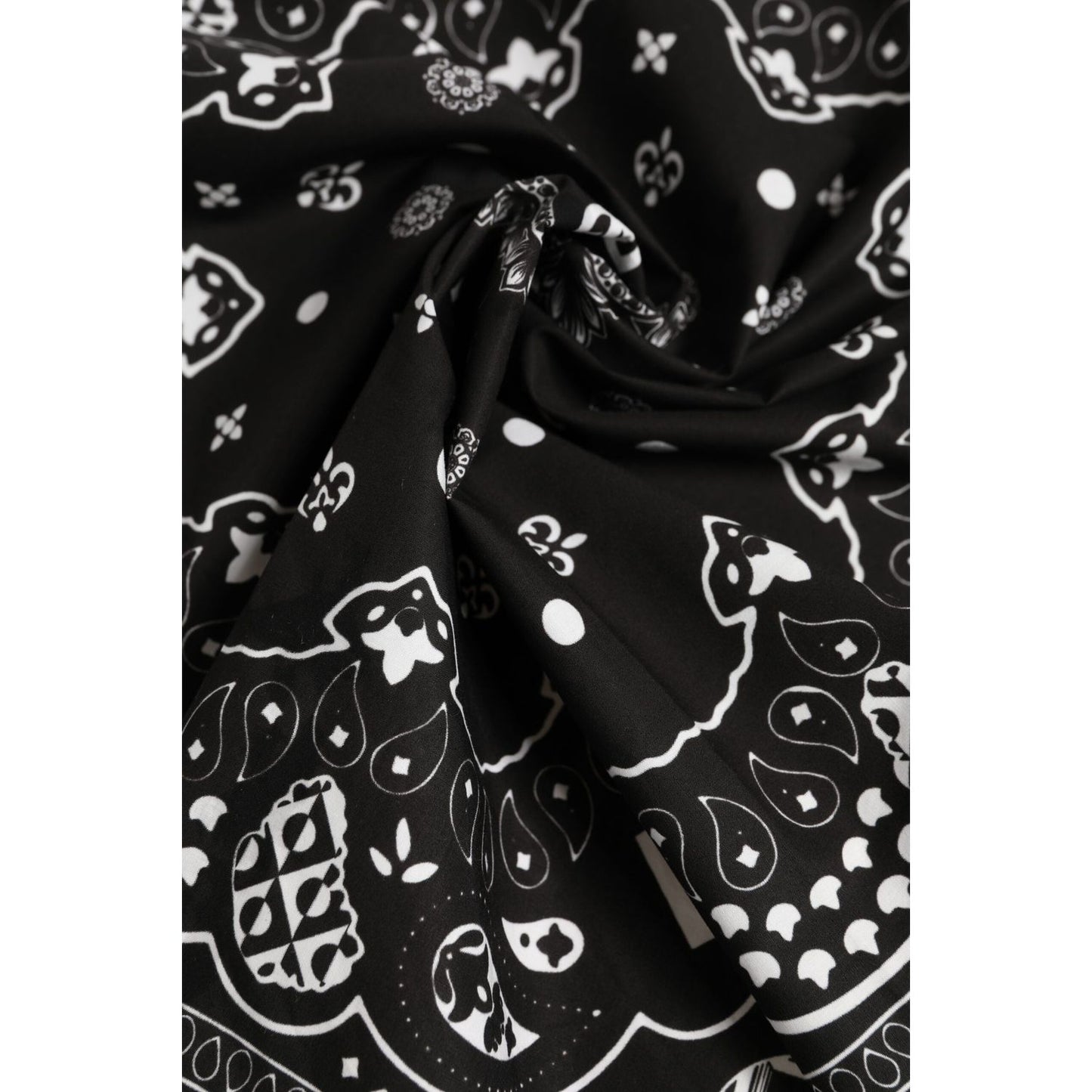 Dolce & Gabbana Black White Bandana Square Men Foulard Scarf MS7470