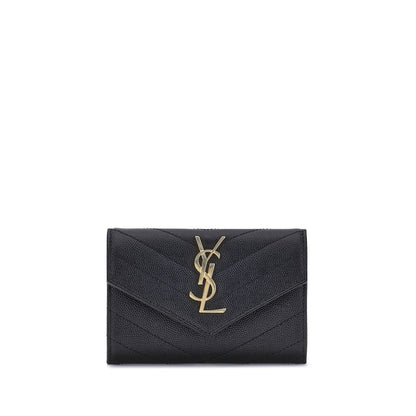 Saint Laurent Black Calf Leather Bos Taurus Wallet
