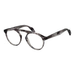 Yohji Yamamoto Gray Men Glasses Frame in full-rim aviator style, plastic material, demo lenses, soft case included. Size 50-20-145.