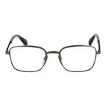 Yohji Yamamoto Gray Men Glasses Frame in gunmetal, full-rim, metal frame, rectangle style, size 51-20-145, demo lenses included.