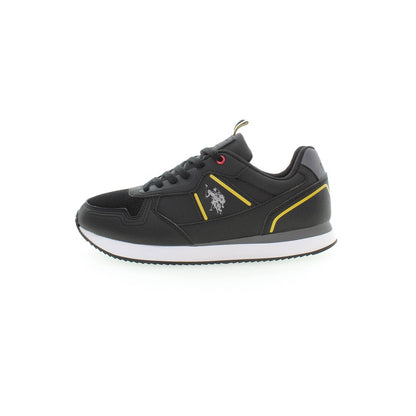 U.S. POLO ASSN. Black Polyester Sneaker with laces, contrasting details, and logo design.