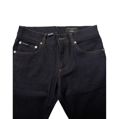 Dolce & Gabbana Black Cotton Skinny Men Denim Jeans