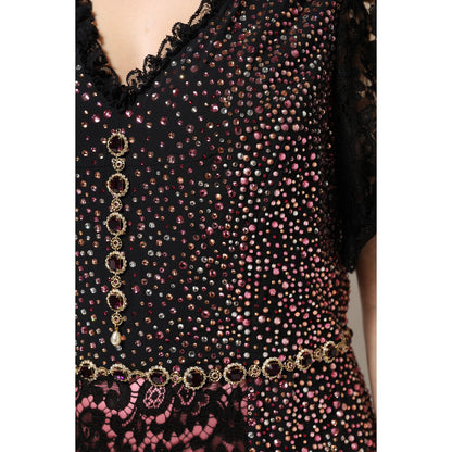 Dolce & Gabbana Multicolor Embellished Mermaid Gown Dress