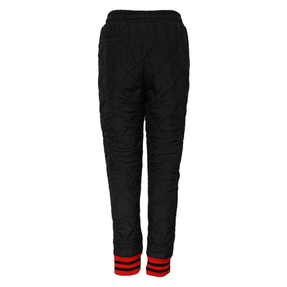 Dolce & Gabbana Black Quilted Mid Waist Jogger Pants