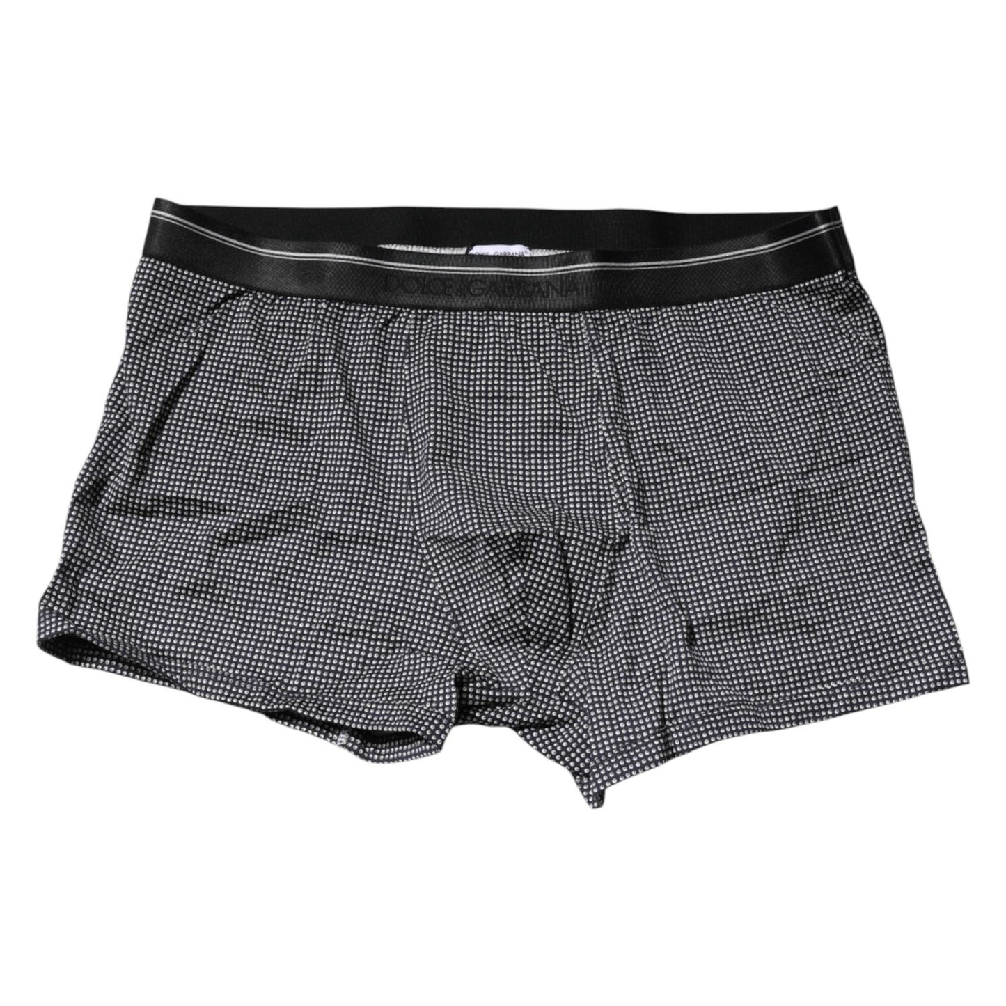 Dolce & Gabbana Gray Printed Cotton Boxer Short Underwear