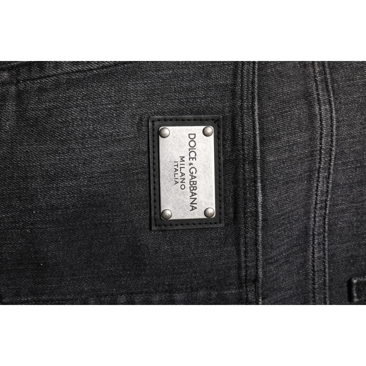 Dolce & Gabbana Gray Washed Cotton Loose Denim Jeans