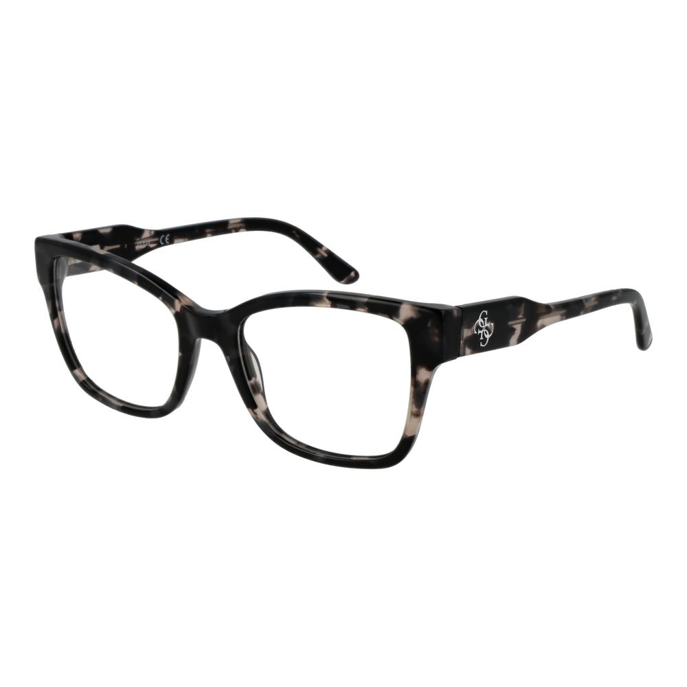 Guess Multicolor Women Glasses Frame in acetate with full-rim cat eye style, demo lenses, and spring hinge, includes branded case.