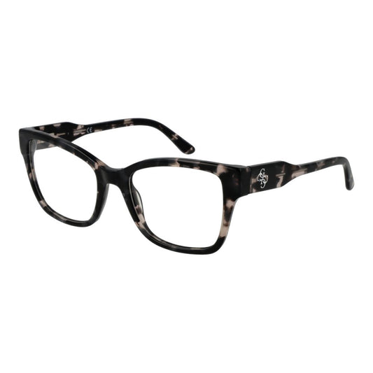 Guess Multicolor Women Glasses Frame in acetate full-rim cat eye style with demo lenses, 53-19-140 size, 140 temples length.