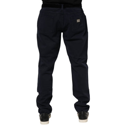 Dolce & Gabbana Black Cotton Tapered Denim Jeans