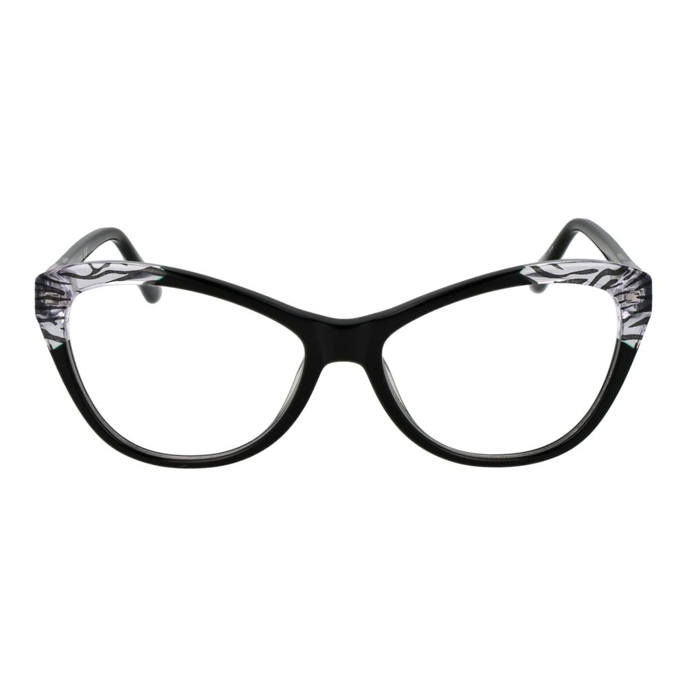 Guess Black Women Glasses Frame in full-rim cat eye style, black plastic frame, featuring demo lenses and spring hinge.