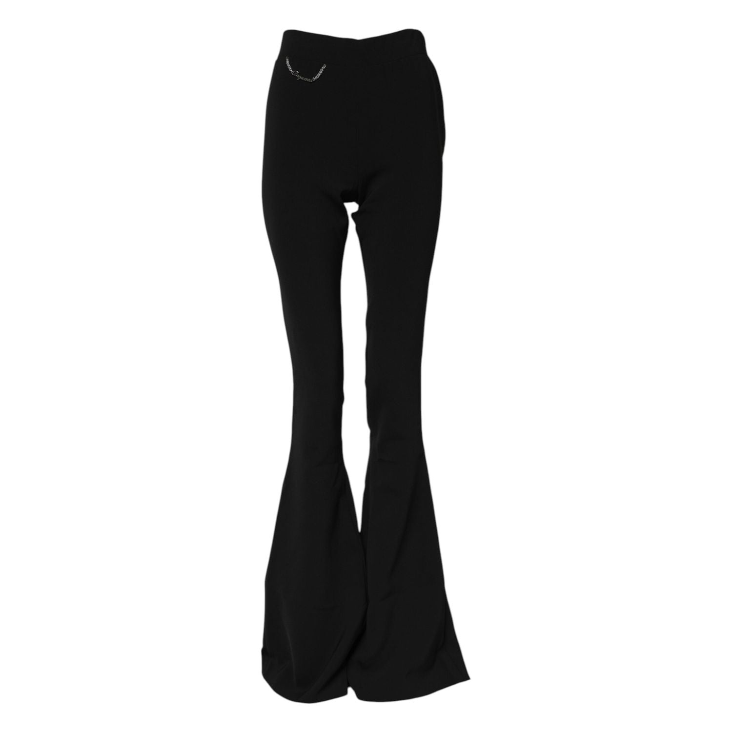 Dsquared² Black Polyester High Waisted Flared Pants