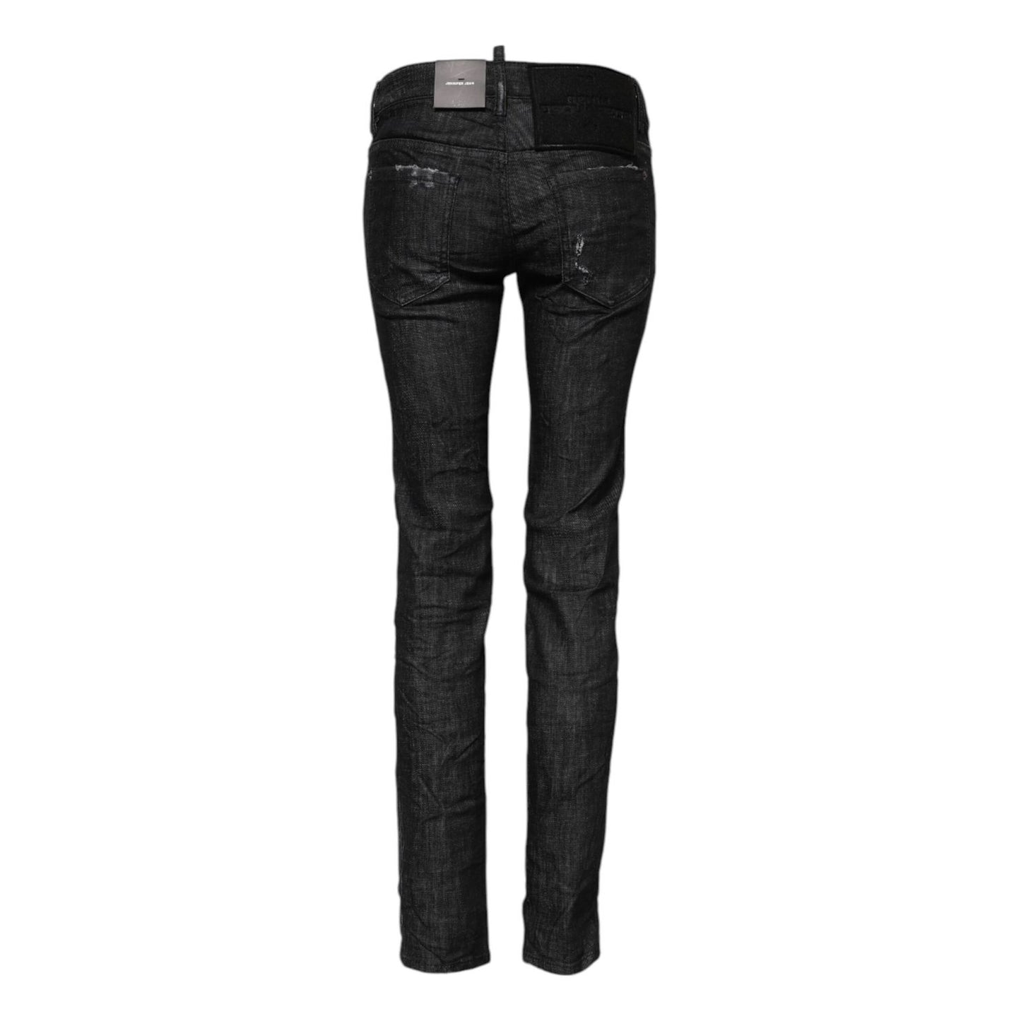 Dsquared² Black Cotton Low Waist Skinny Denim Jeans