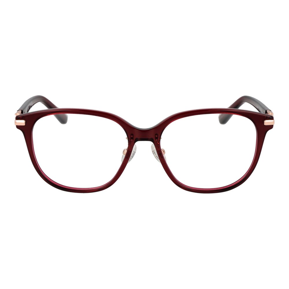 Guess Burgundy Women Glasses Frame, full-rim acetate, round style with demo lenses, Burgundy color, includes branded case.