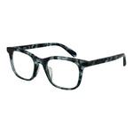 Guess Blue Men Glasses Frame, full-rim acetate in rectangle style, size 50-20-145, with demo plastic lenses, including branded case.