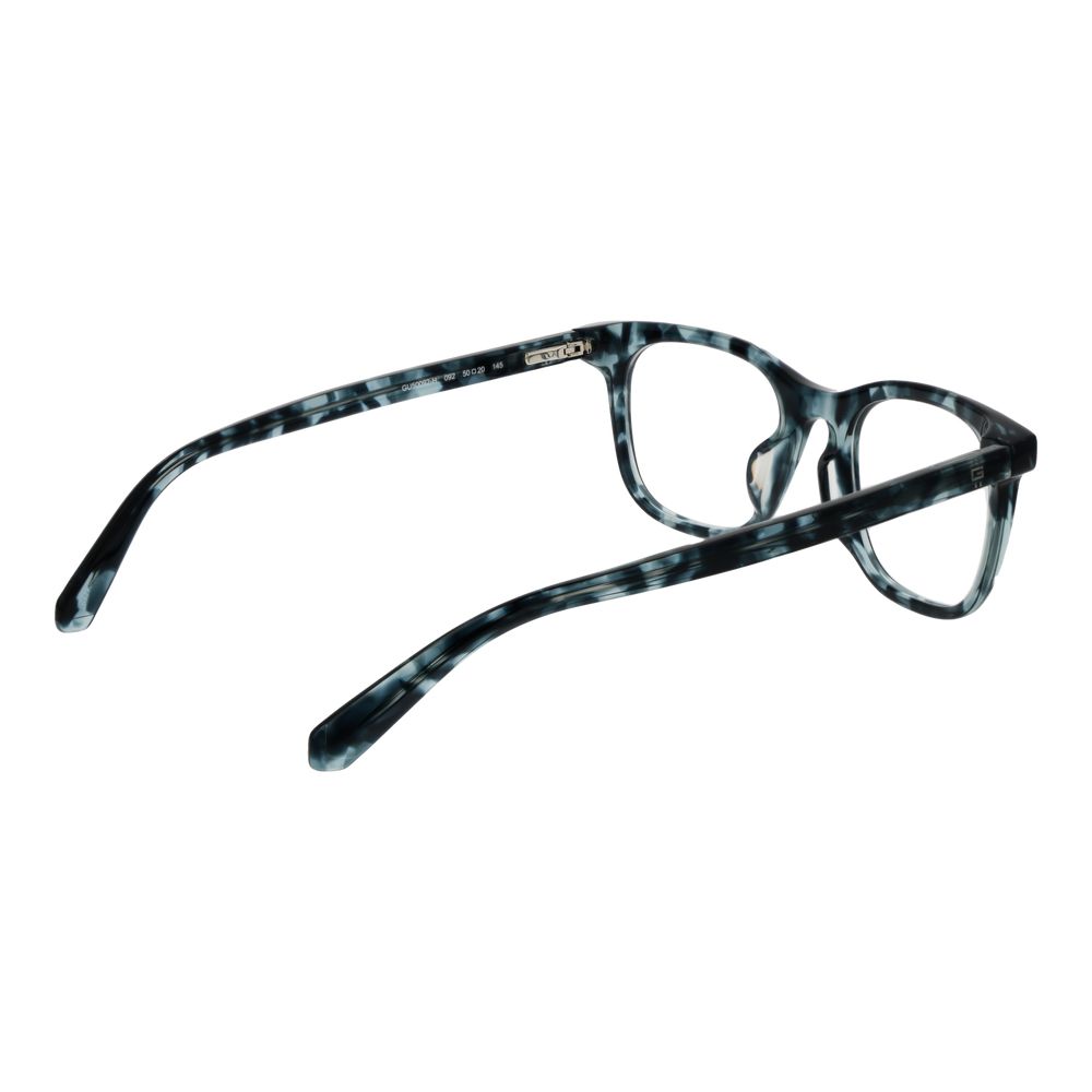 Guess Blue Men Glasses Frame in full-rim acetate with demo lenses, rectangle style, blue color, 50-20-145 size, includes branded case.