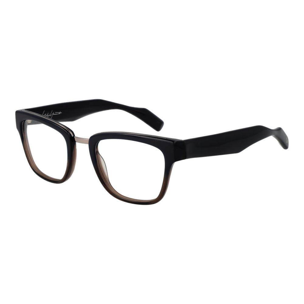 Yohji Yamamoto Blue Unisex Glasses Frame with full-rim rectangle style in blue acetate, featuring demo lenses. Size: 50-21-145.