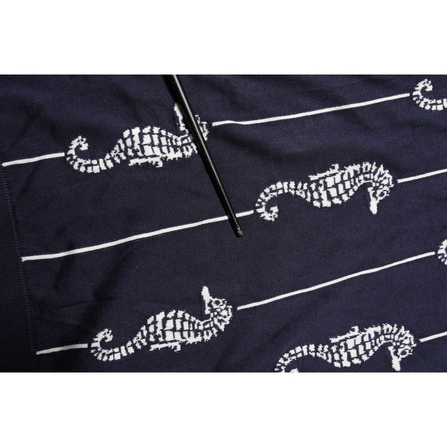 Dolce & Gabbana Dark Blue Sea Horse Collared Polo T-shirt