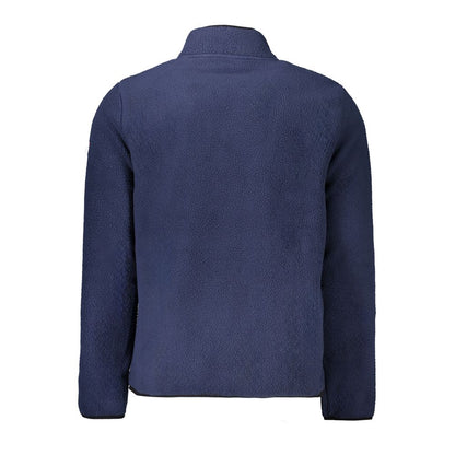 Norway 1963 Blue Polyester Men Sweater with back view showcasing style and texture.