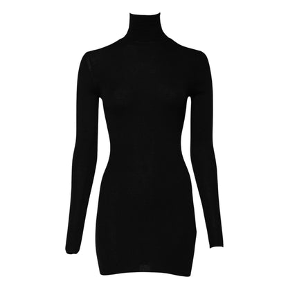 Dolce & Gabbana Black Long Sleeves Turtle Neck Mini Dress