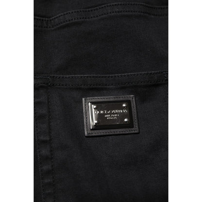 Dolce & Gabbana Black Cotton High Waist Skinny Denim Jeans
