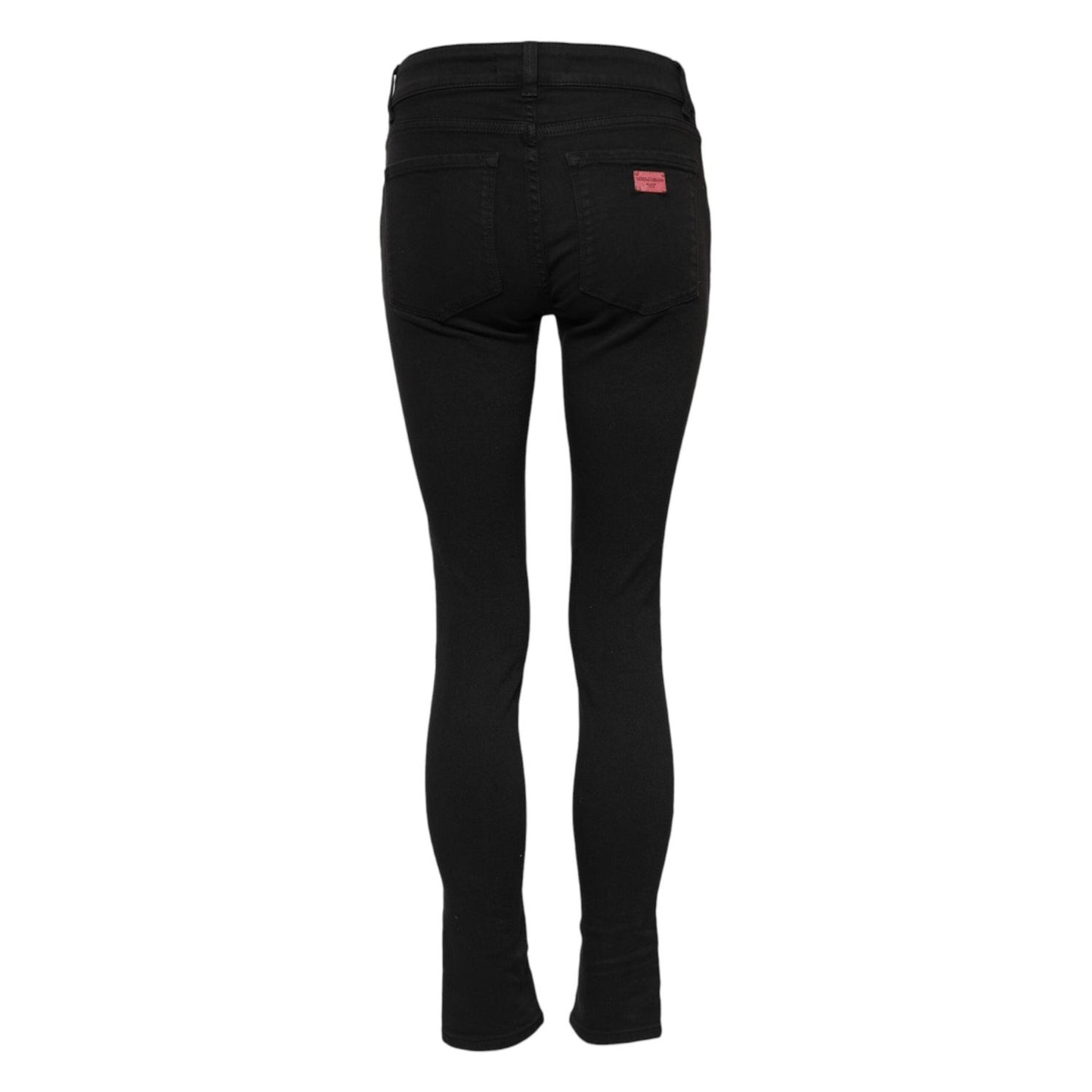 Dolce & Gabbana Black Cotton Skinny Mid Waist Denim Jeans