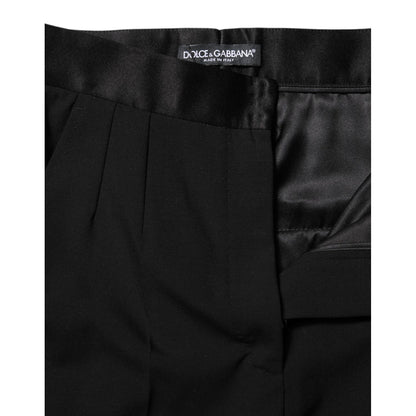 Dolce & Gabbana Black Wool Tapered High Waist Pants