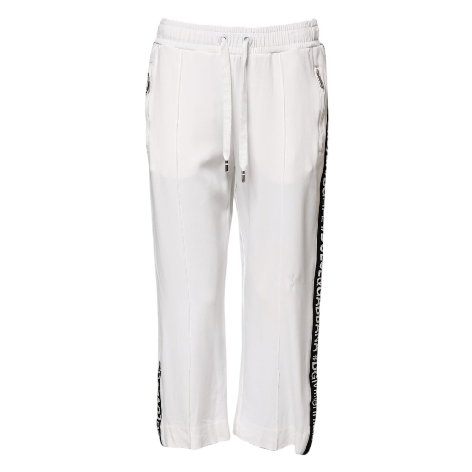 Dolce & Gabbana White Viscose Jogger Sweatpants Pants