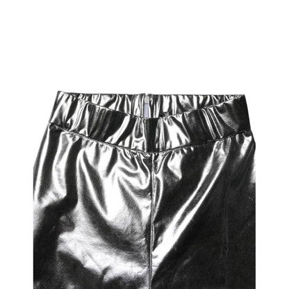 Dolce & Gabbana Metallic Silver Polyester Slim Fit Leggings Pants